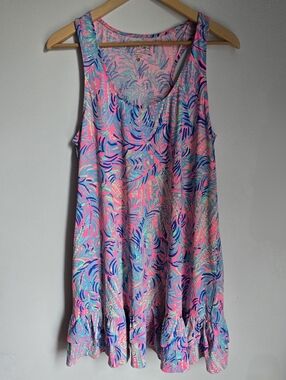 LILLY PULTIZER Pink Tropical Palm Tank Dress